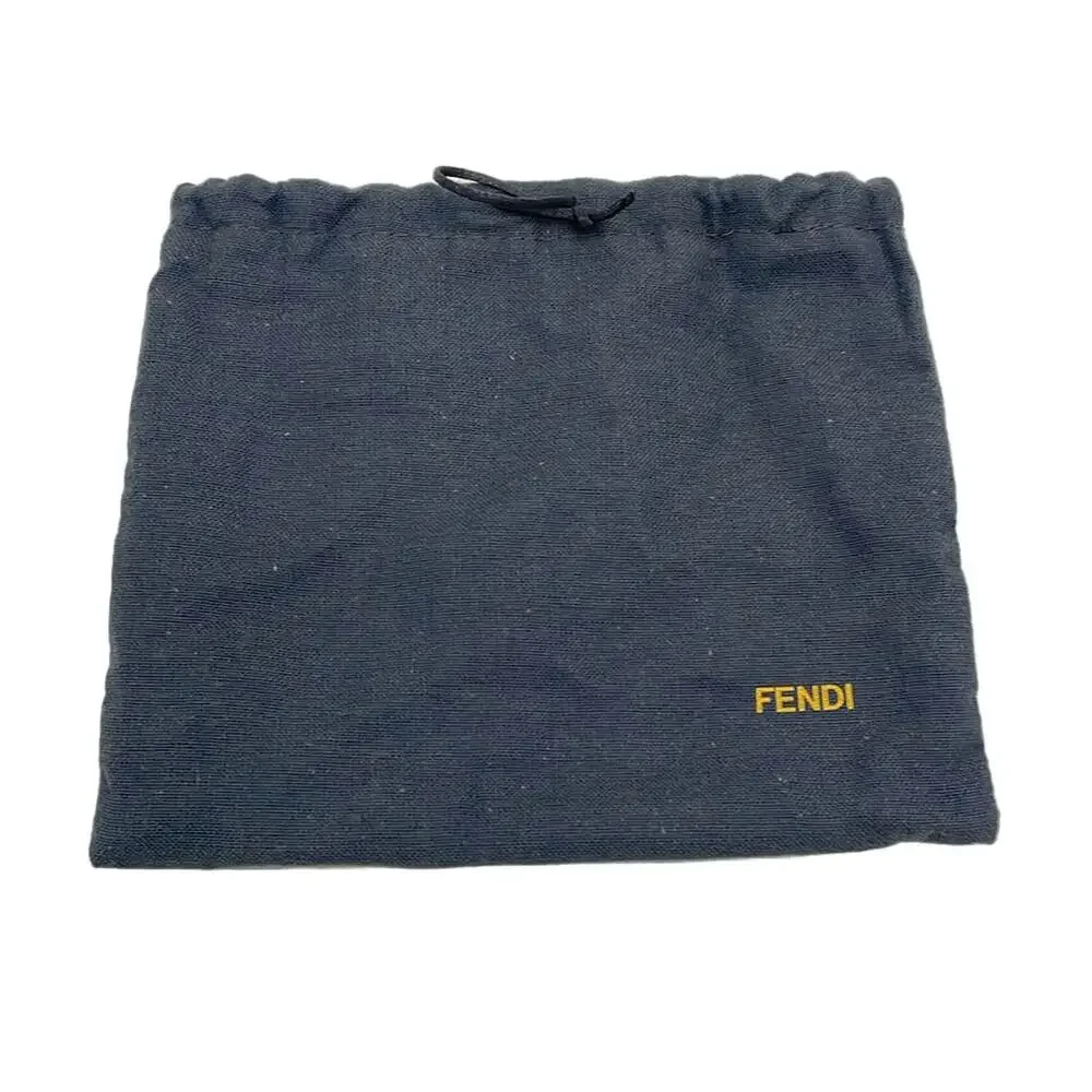 Fendi Pompom Charm Bag Charm Dark Gray Light Purple Silver Fur Leather